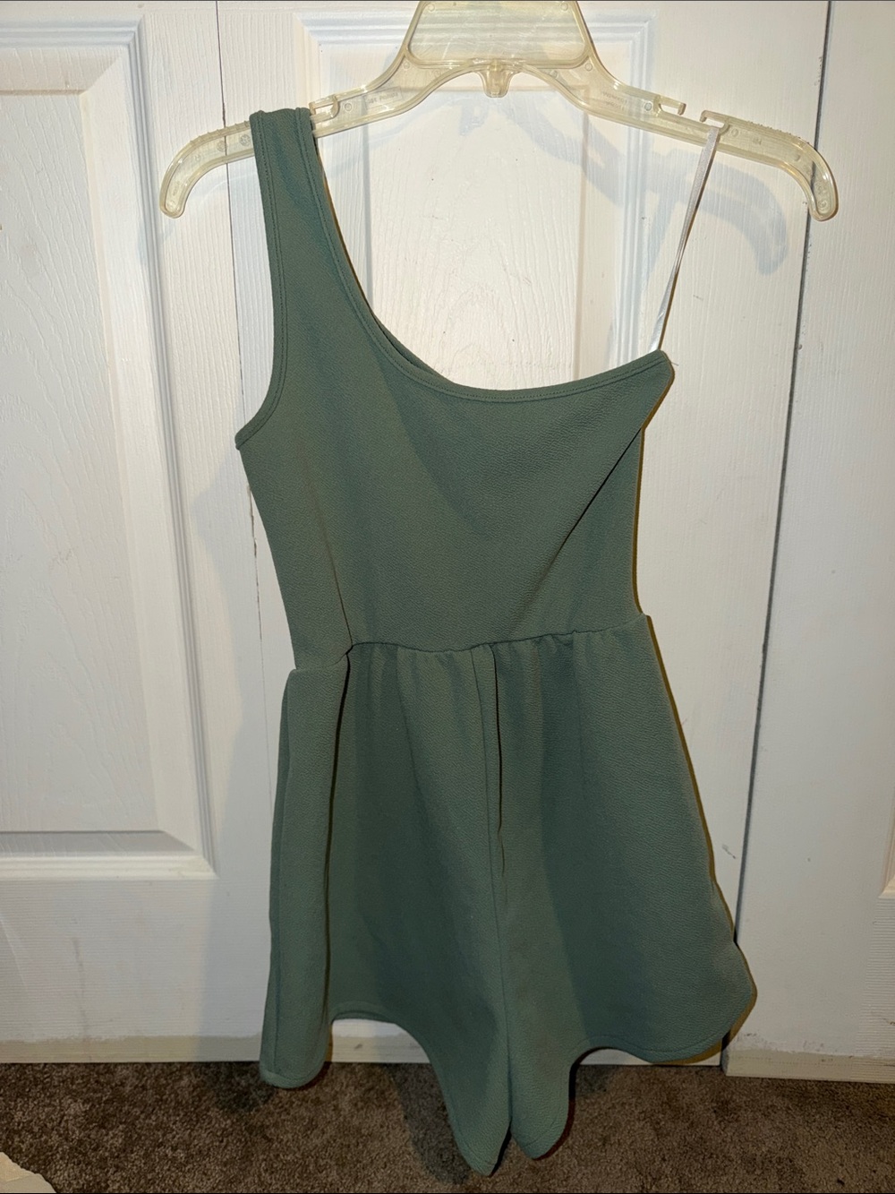 One-Shoulder Sage Green Romper